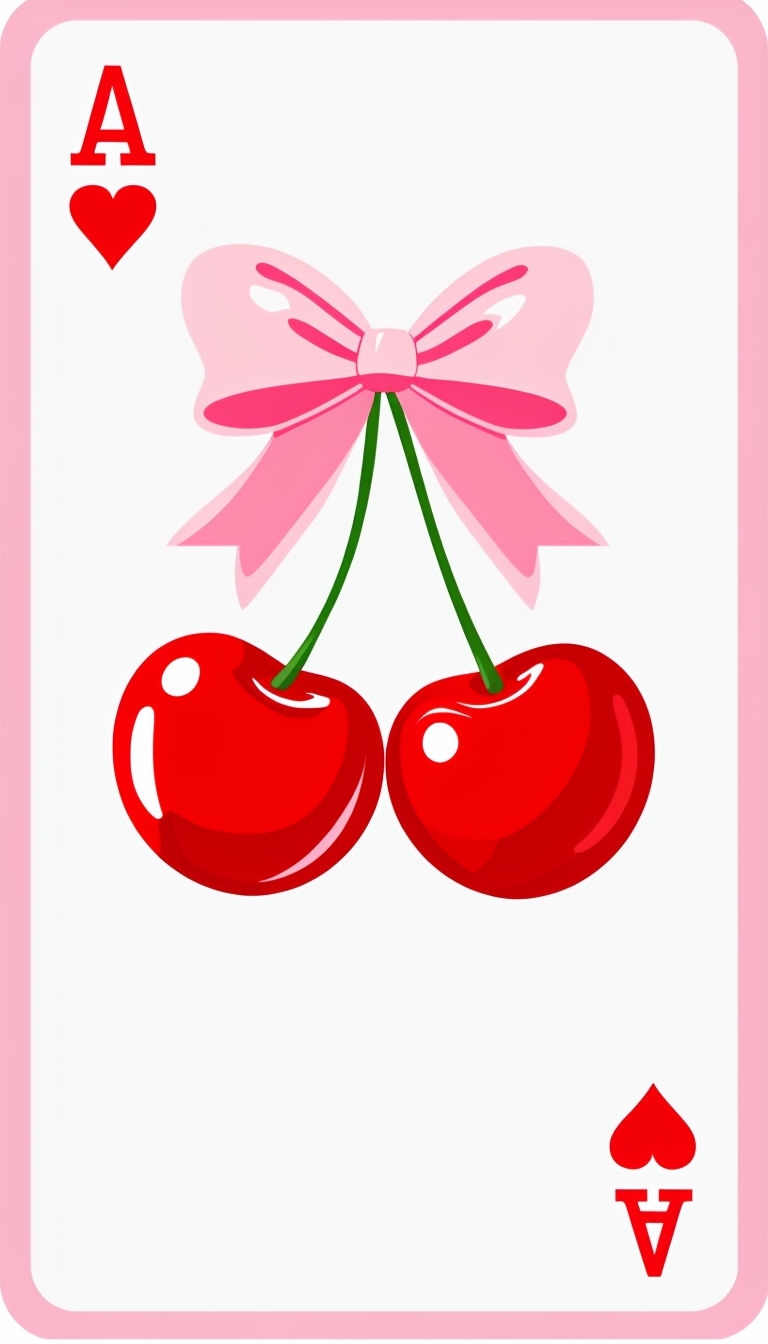 Vibrant Ace of Hearts Playing Card Design with Cherries Phone Case Cover