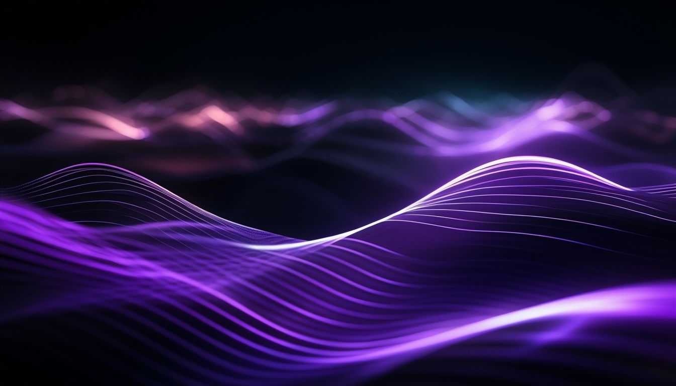 Vibrant Abstract Waveforms with Ethereal Depth Digital Art Background