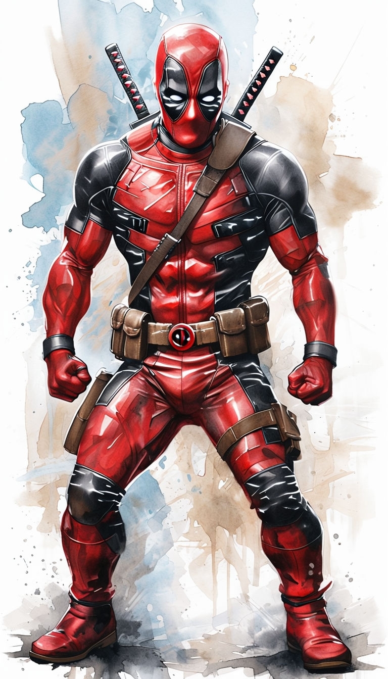 Dynamic Deadpool Superhero Caricature Art for Fans