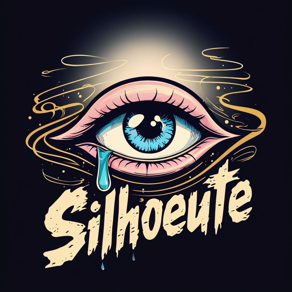 Surreal Eye with Teal Tear and Golden Swirls Album Cover