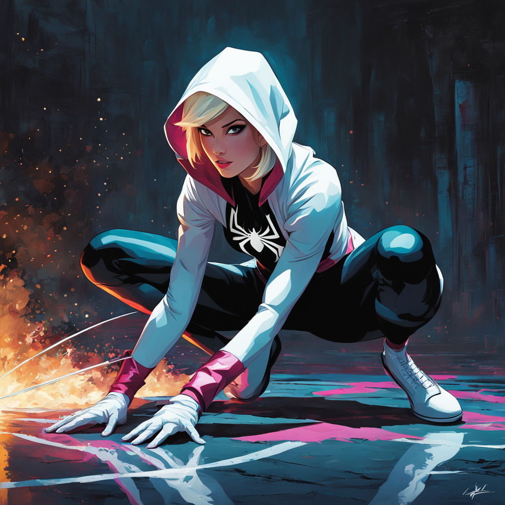 Gwenpool being spanked by spidergwen