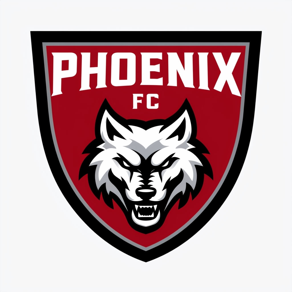 Fierce Wolf Head Phoenix FC Sports Logo Design
