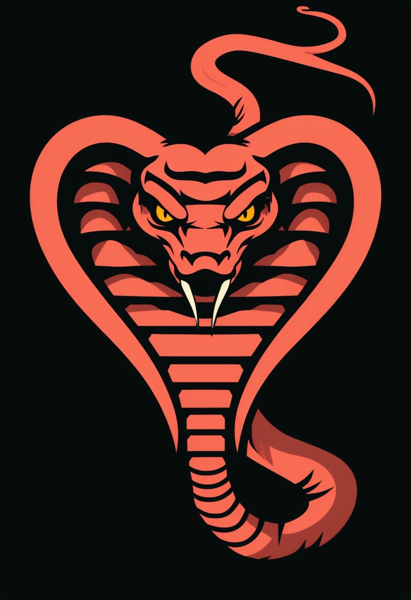 Fierce Red Cobra Minimalist Illustration T-shirt