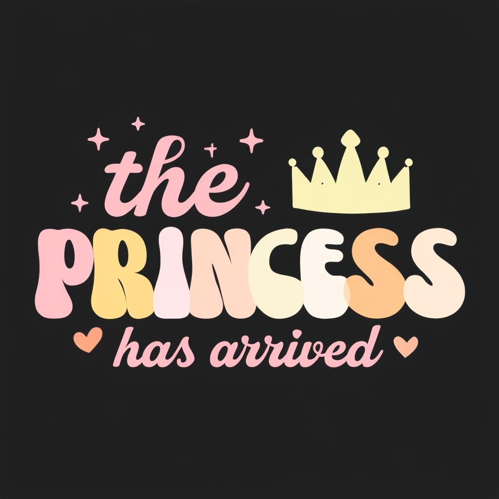 Pastel Princess Has Arrived Graphic Design T-Shirt