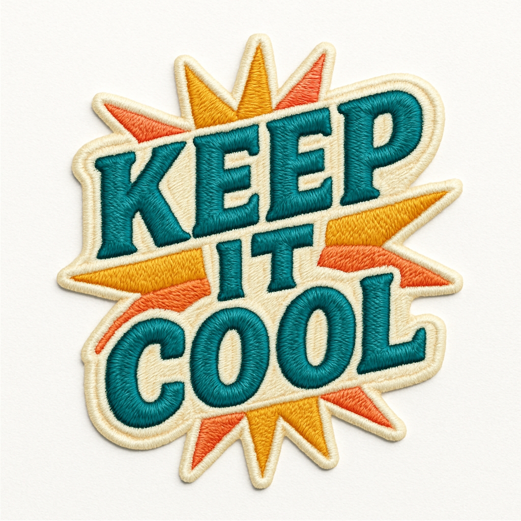 Motivational 'Keep It Cool' Embroidered Patch for Hats