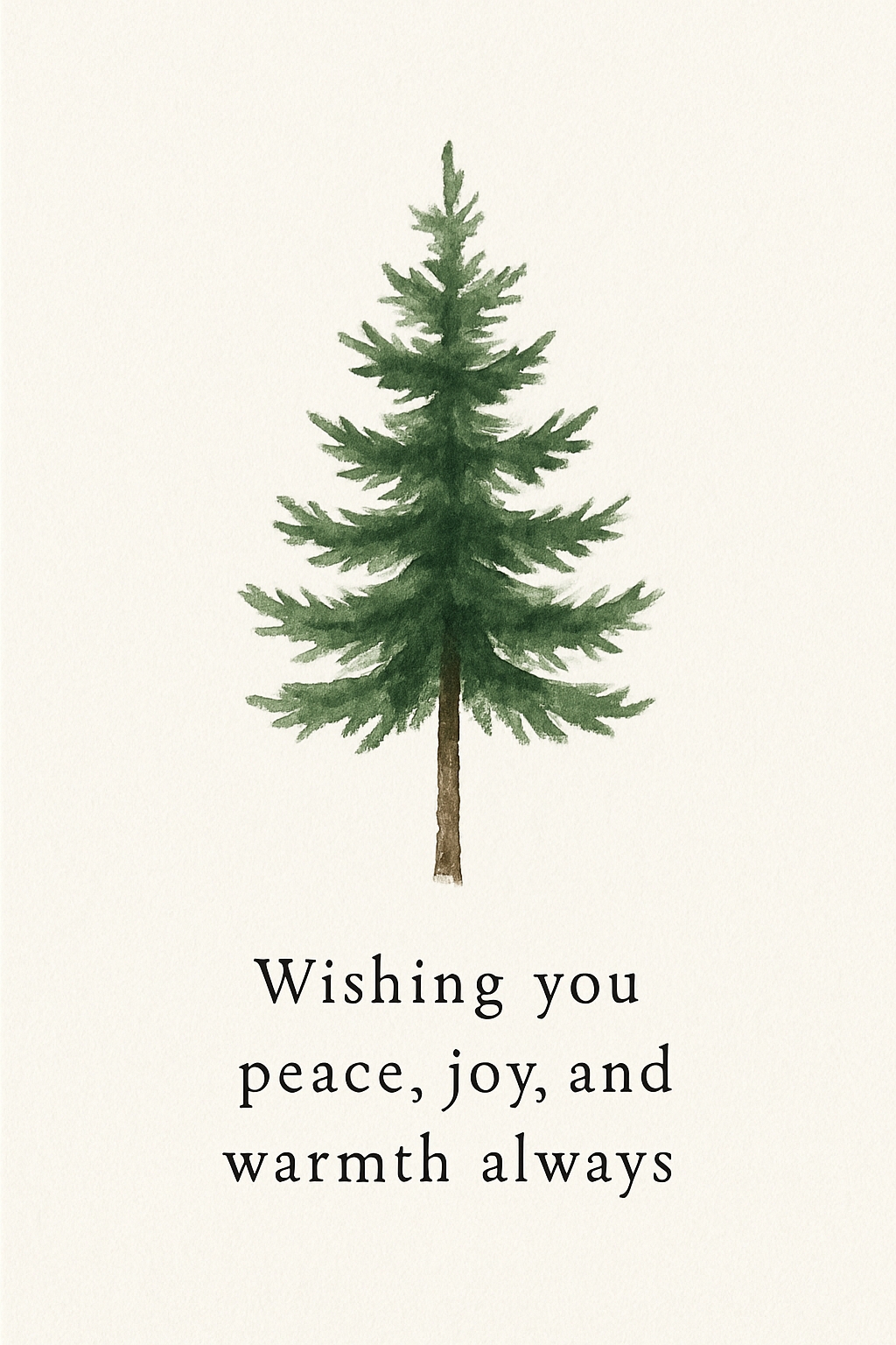 Serene Watercolor Pine Tree Holiday Card Design for Cards & Invites