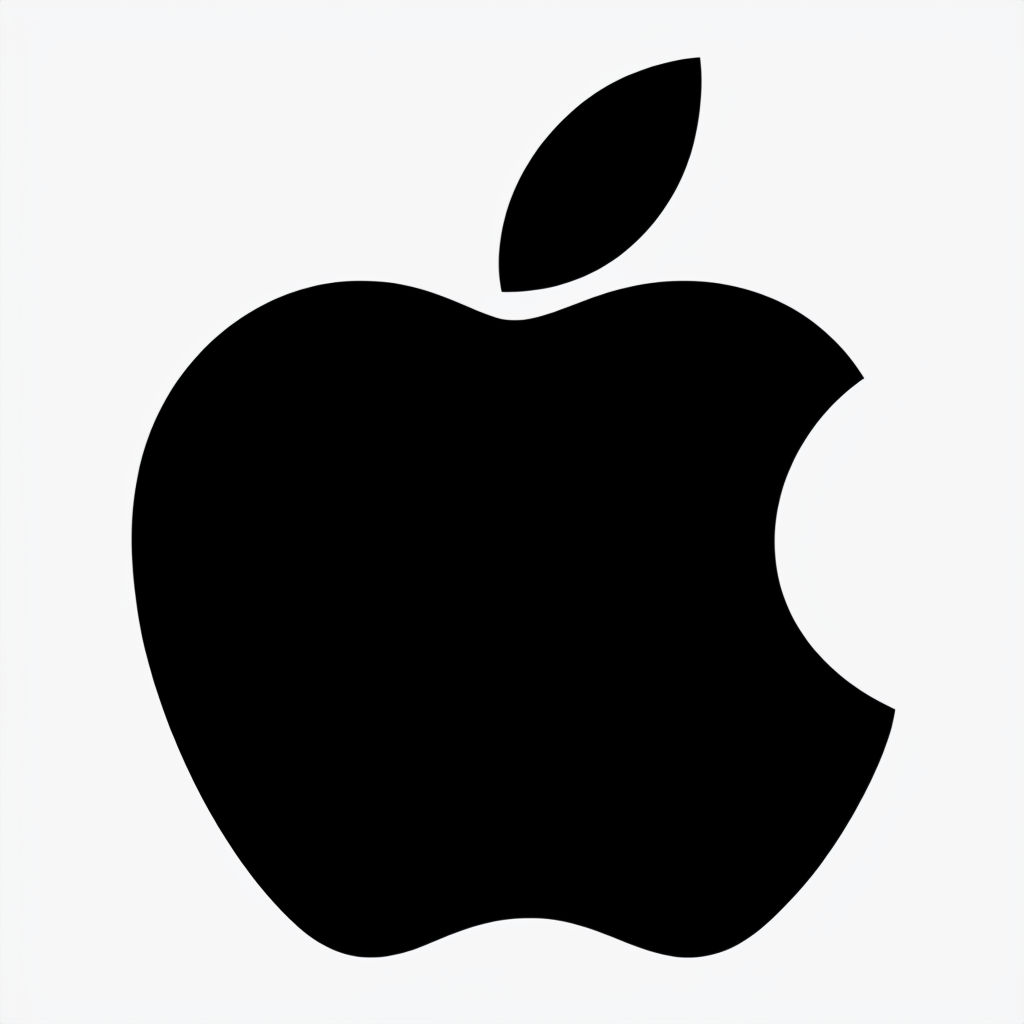 Minimalist Black Apple Logo Vector Art Sticker