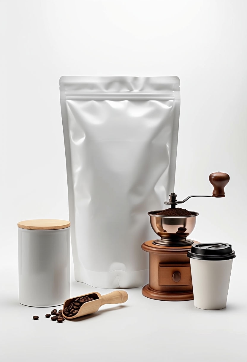 Minimalist Coffee Product Display for Elegant Home Decor Poster