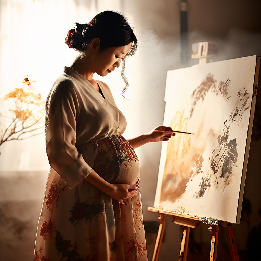 Pregnant Korean woman standing by JW종팔 - Playground