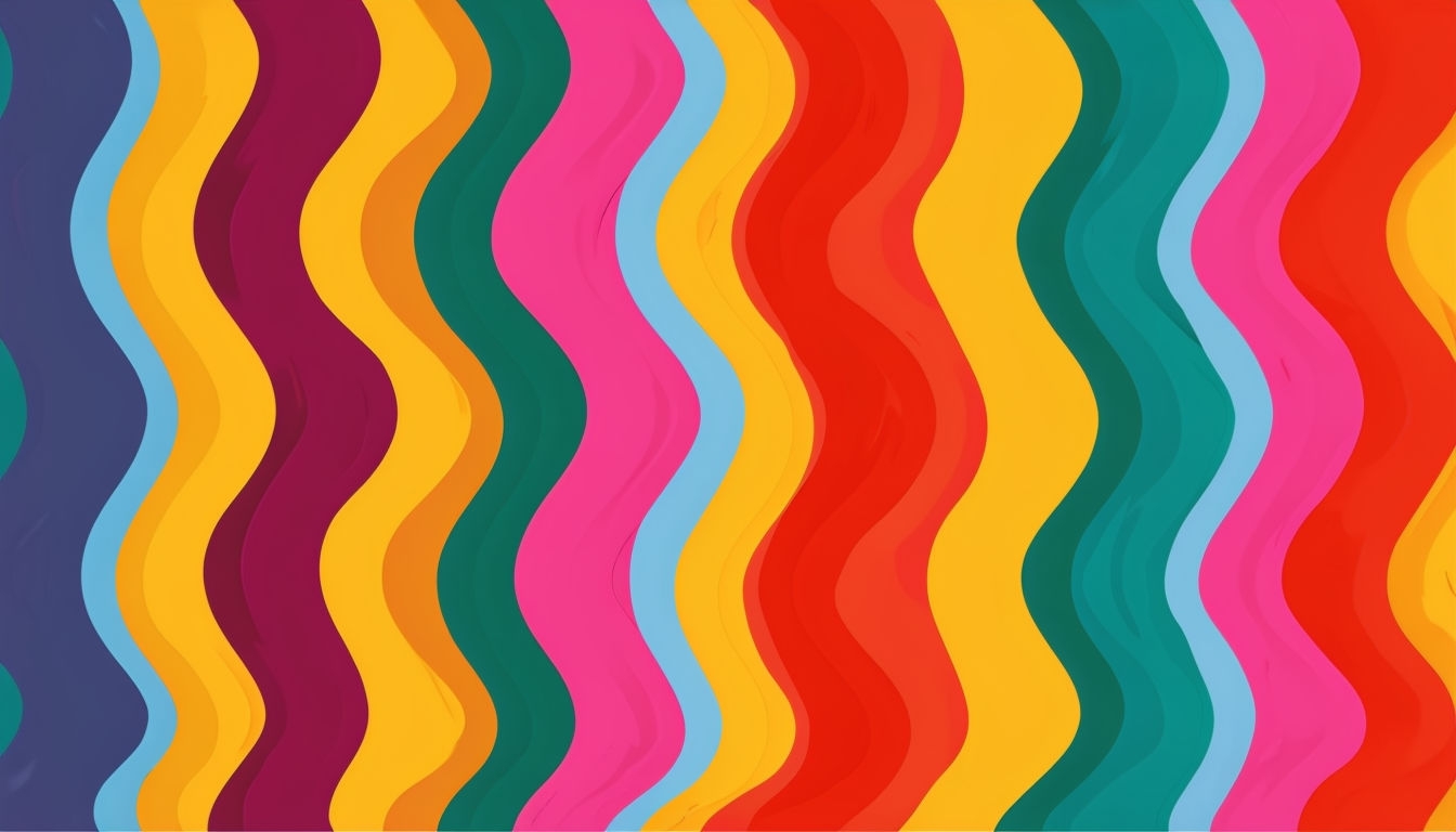 Vibrant Retro Wavy Lines Colorful Pattern Background Design Virtual Backgrounds
