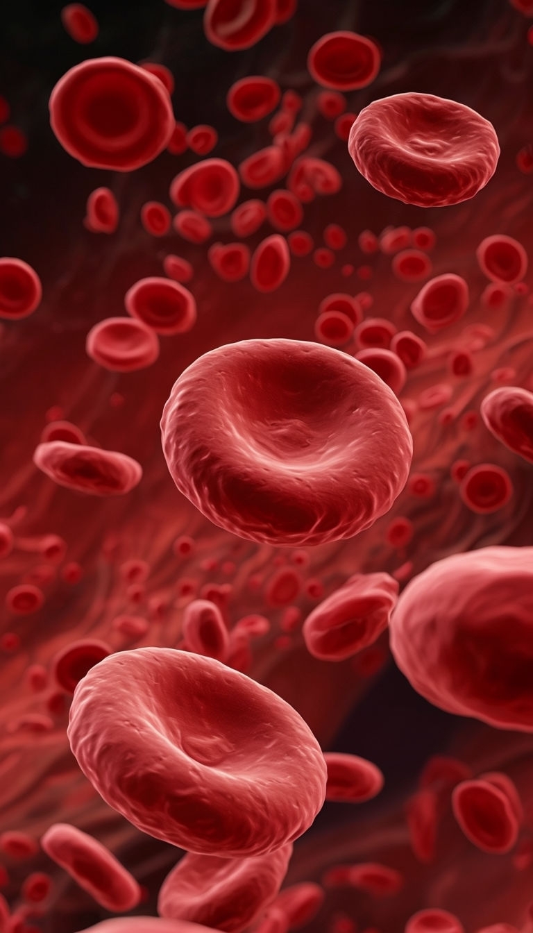 Vibrant Red Blood Cells Close-Up Digital Rendering Mobile Wallpaper