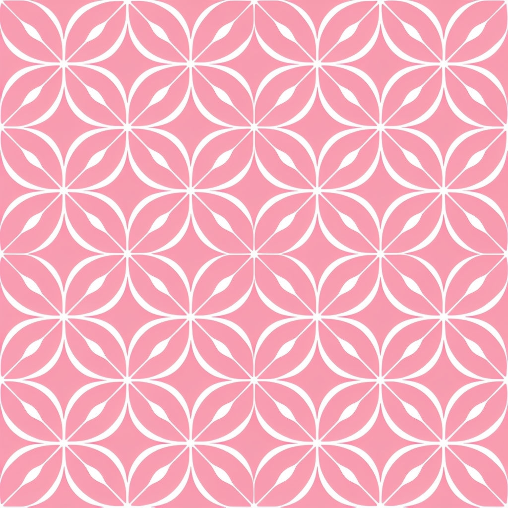 Intricate Overlapping Circle Geometric Pattern in Light Pink Seamless Pattern