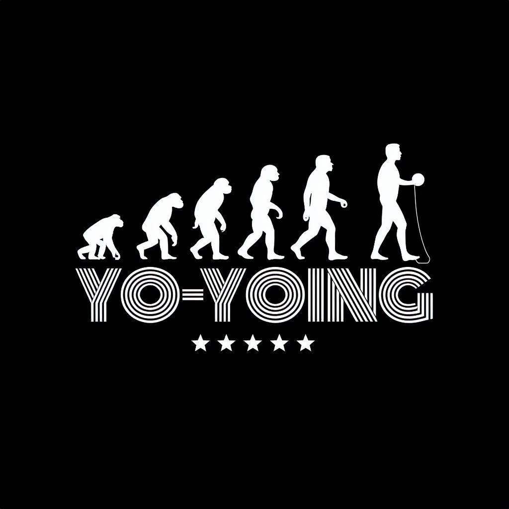 Humorous Evolution of Yo-Yoing Graphic Design T-Shirt