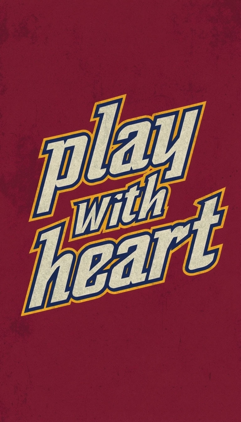 Vintage Sports Play With Heart Typography Phone Case Cover
