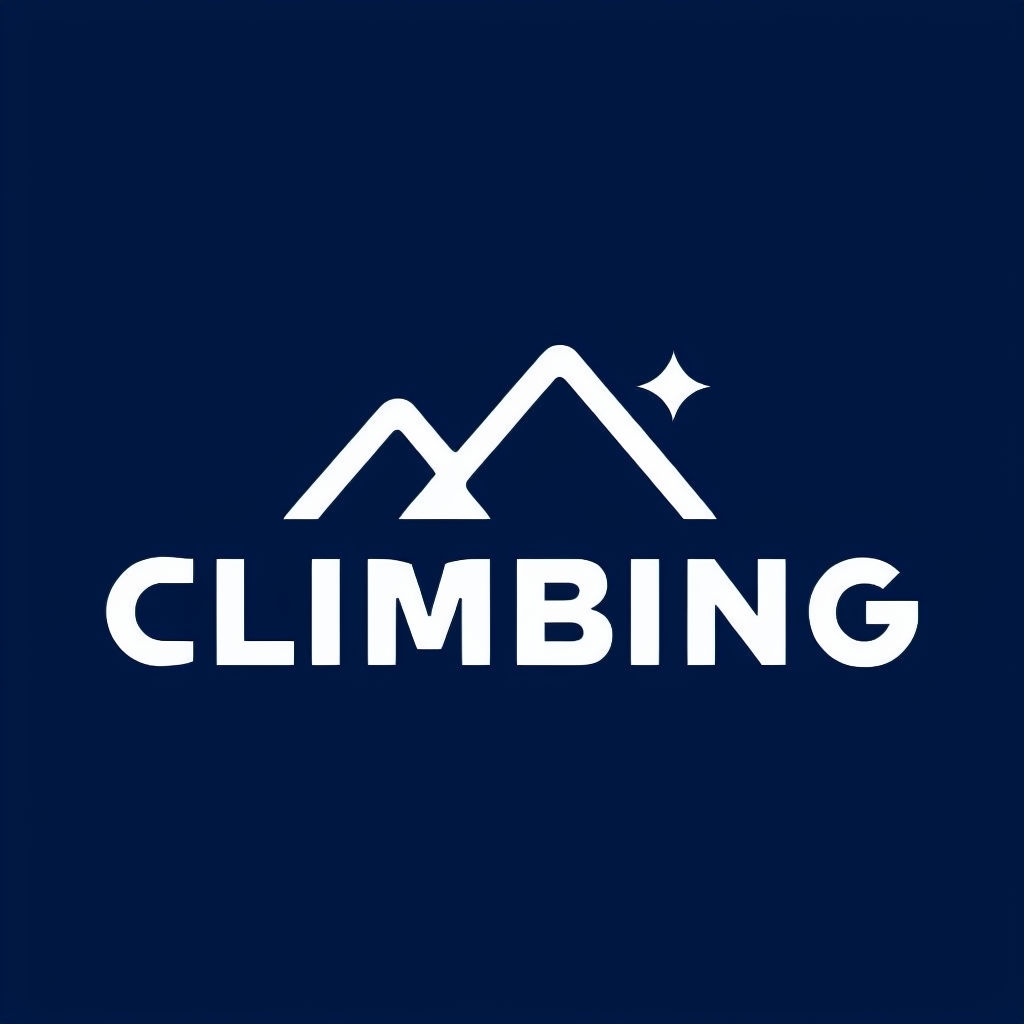 Minimalist Geometric Climbing Logo with Mountain Icon