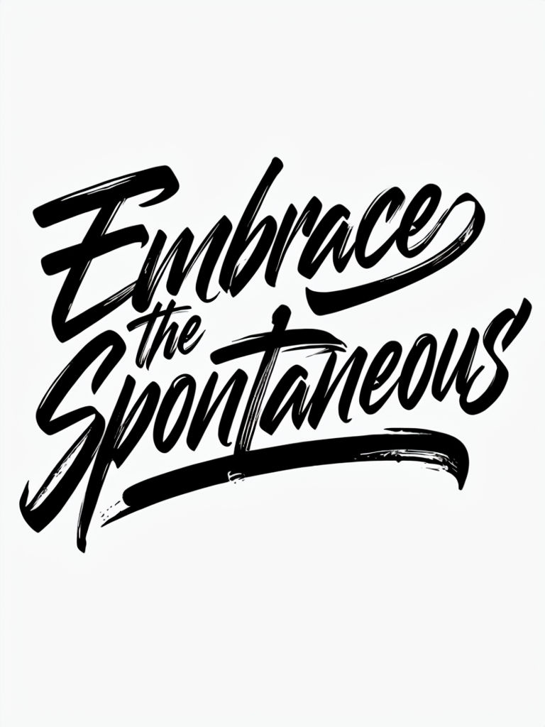 Bold Handwritten Embrace the Spontaneous Graphic T-Shirt
