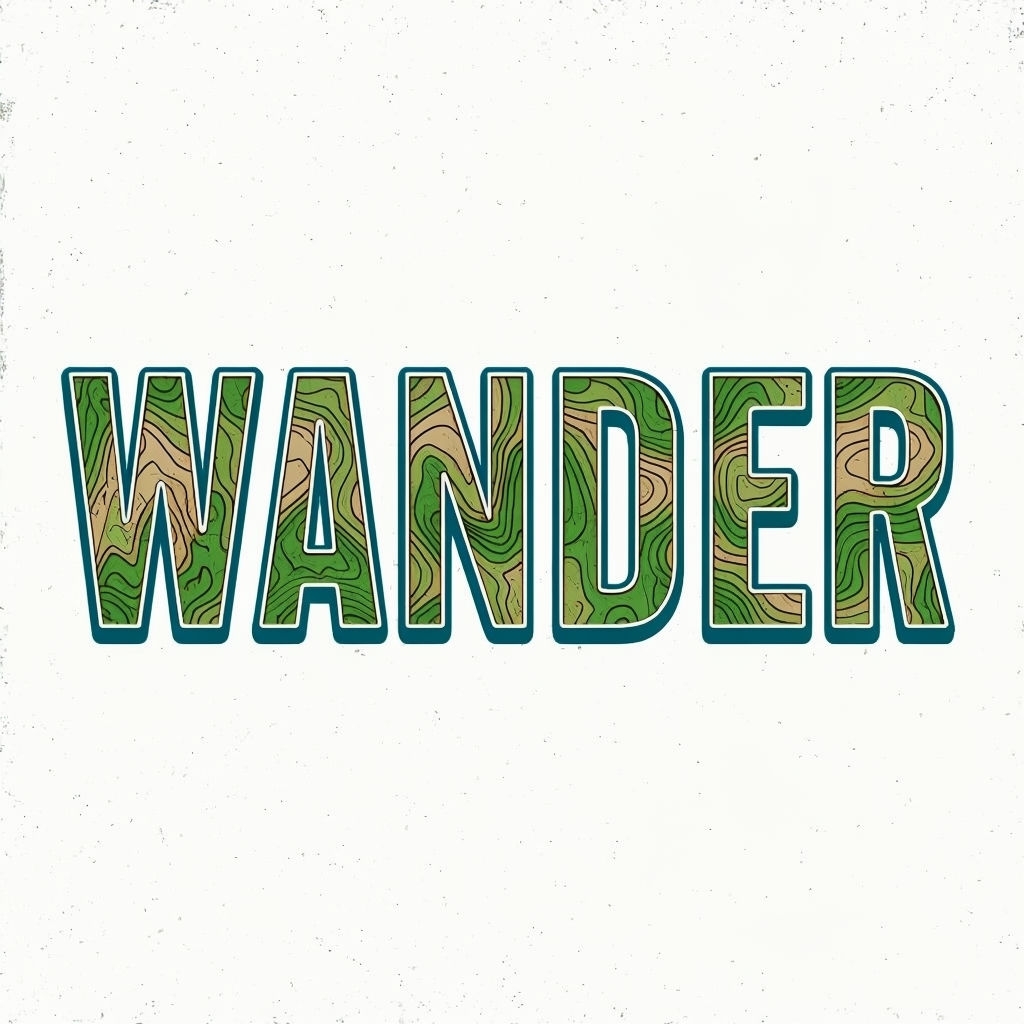 Wander Topographic Map Text Adventure Hat Design Hats