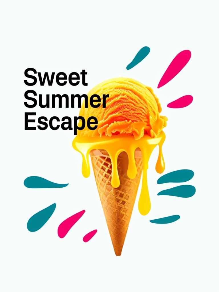 Vibrant Sweet Summer Escape Ice Cream Cone T-Shirt