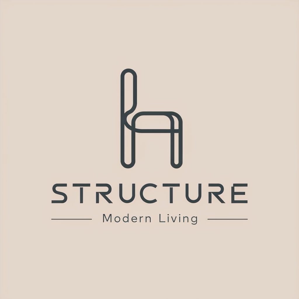 Minimalist Charcoal Gray Structure Logo for Modern Furniture Store Logo