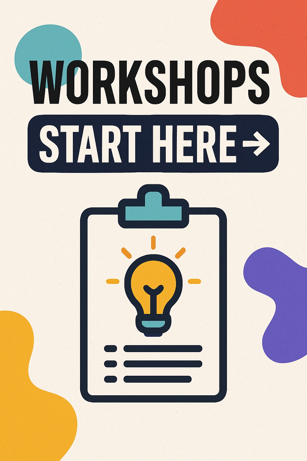 Modern Minimalist Workshops Event Guide Poster