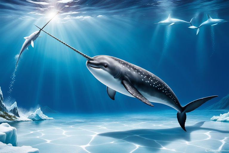 The narwhal whale that lives in the Arctic seas. Its long by Juju ...