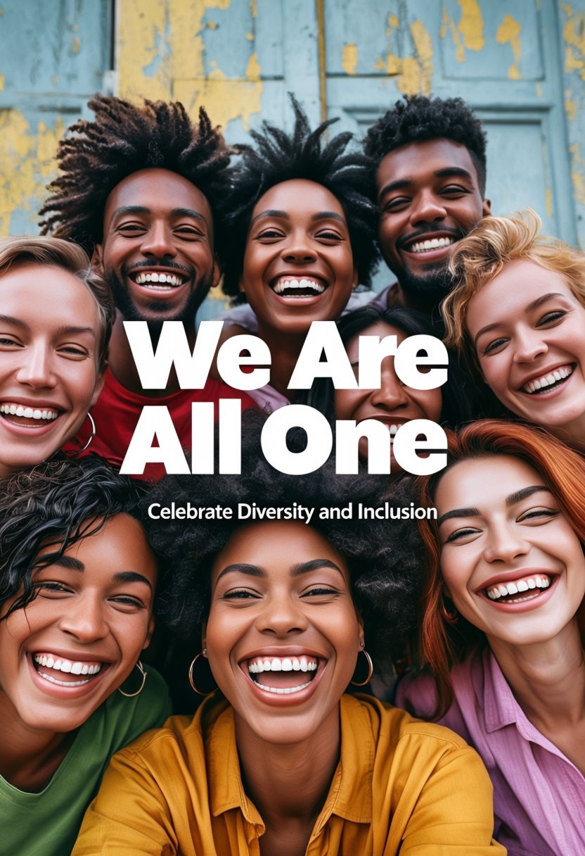 Vibrant Group Photo Celebrating Diversity and Unity Social Media Post