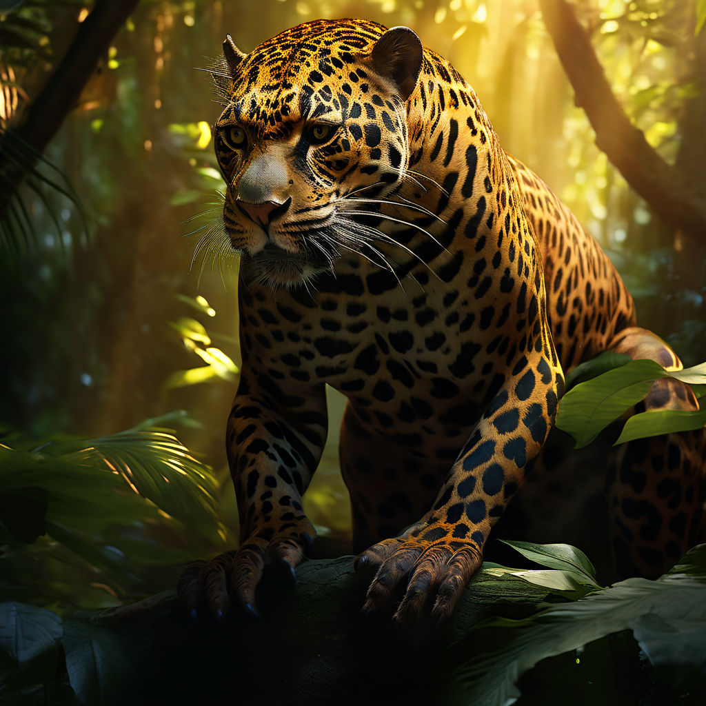 Chimeric creature blending the lithe body of a monkey with t... by ...