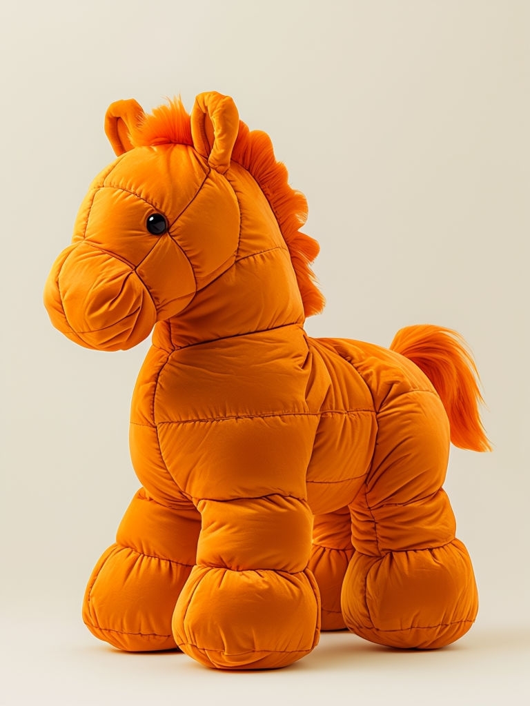 Charming Plush Caramel Horse Toy Illustration Art