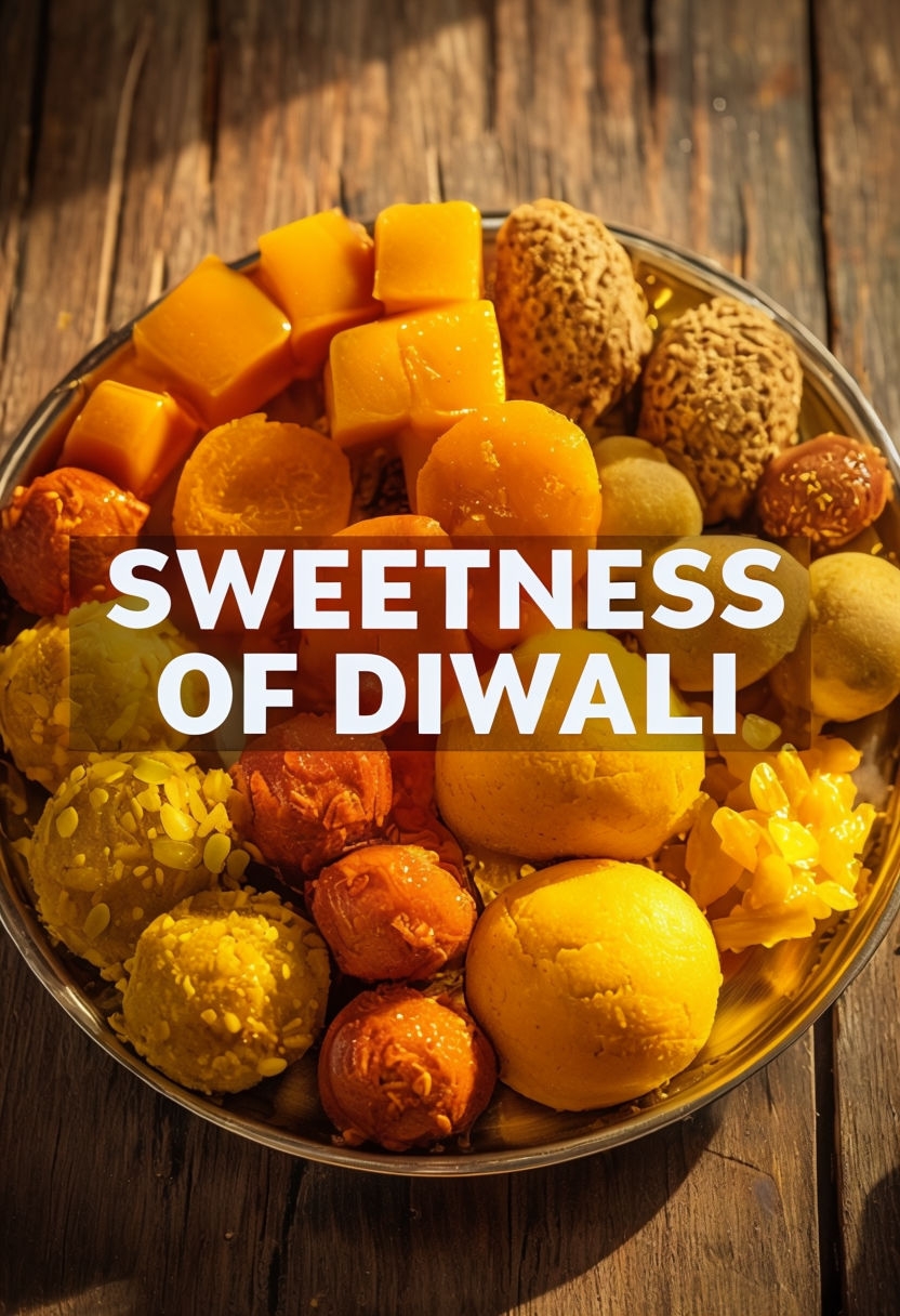 Sweetness of Diwali Traditional Sweets Plate Art