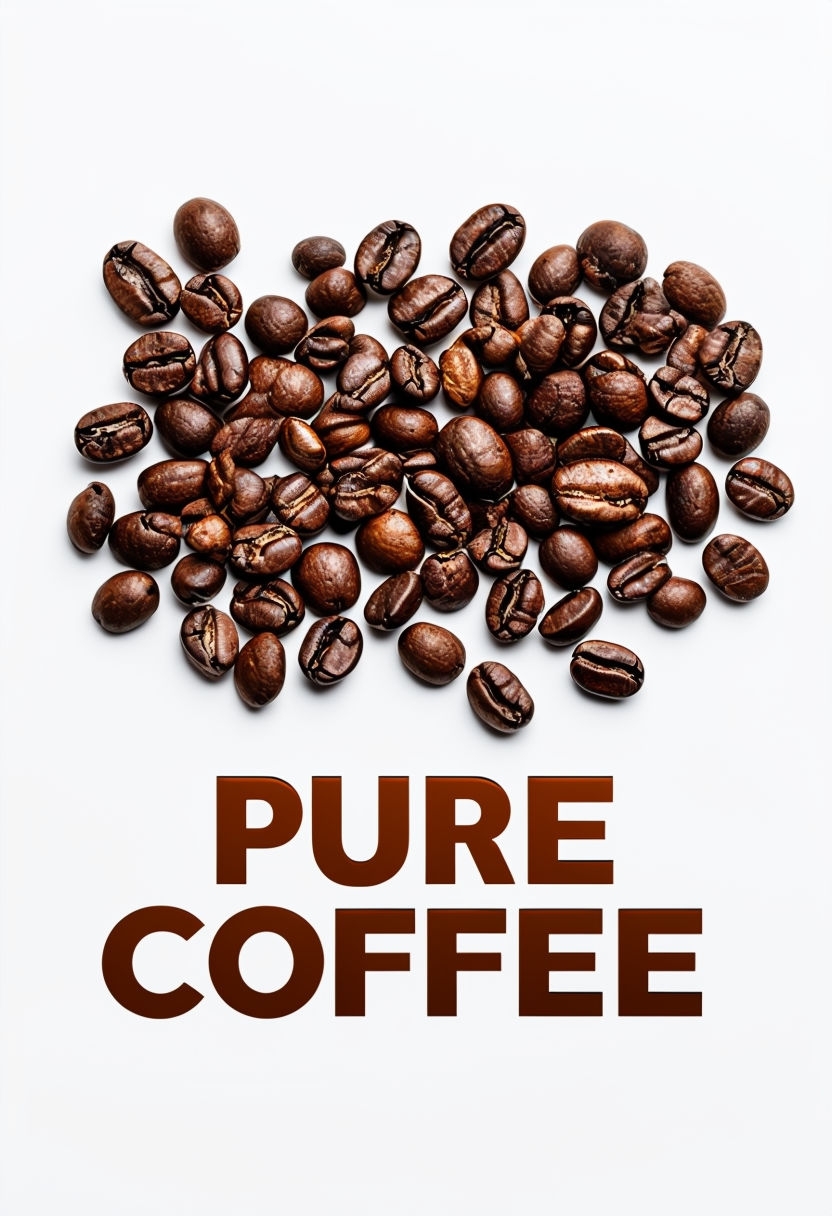 Photorealistic Pure Coffee Beans Arrangement Bright Poster