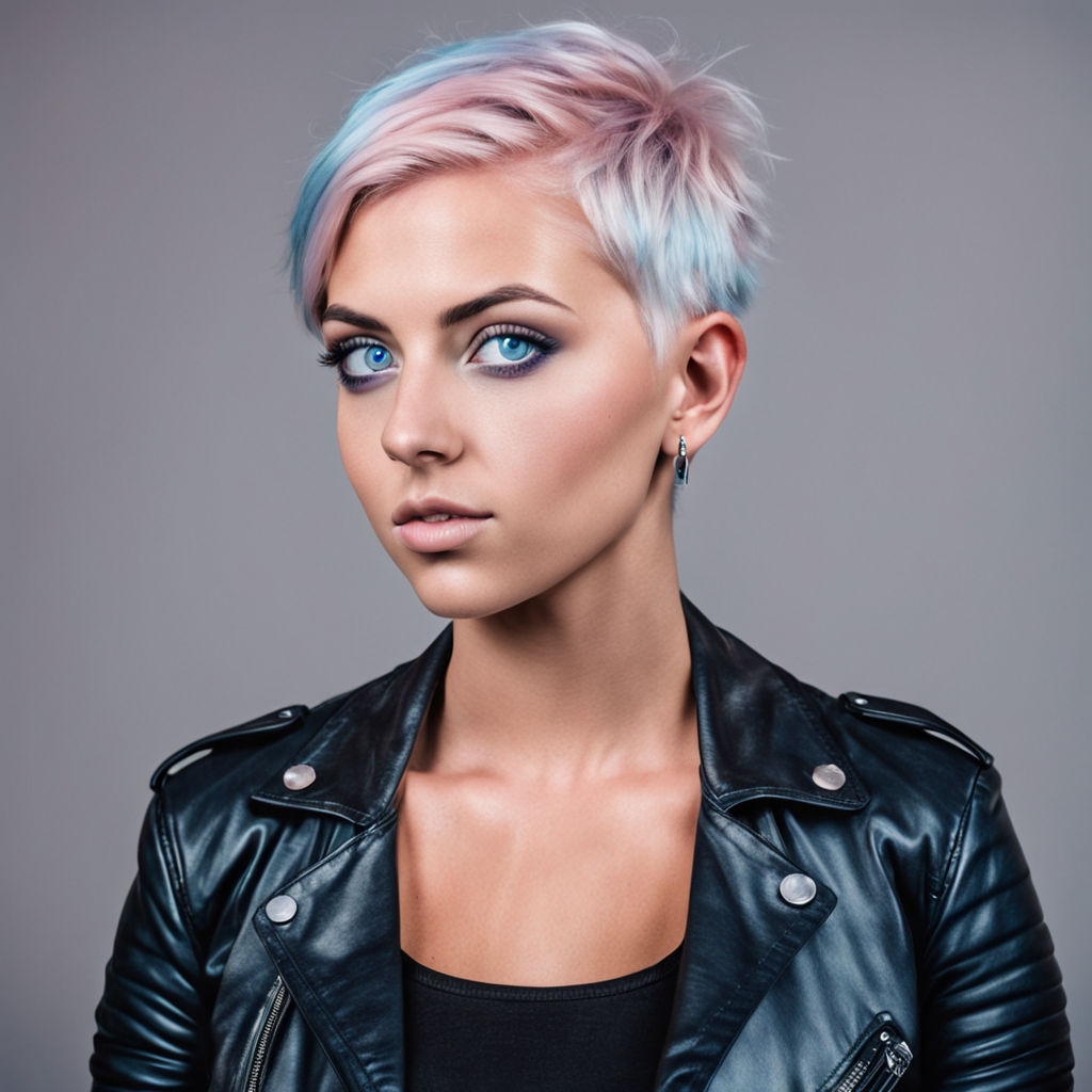 New edgy rebel alternative hairstyles for short straight hair with black  and pastel colours for girls