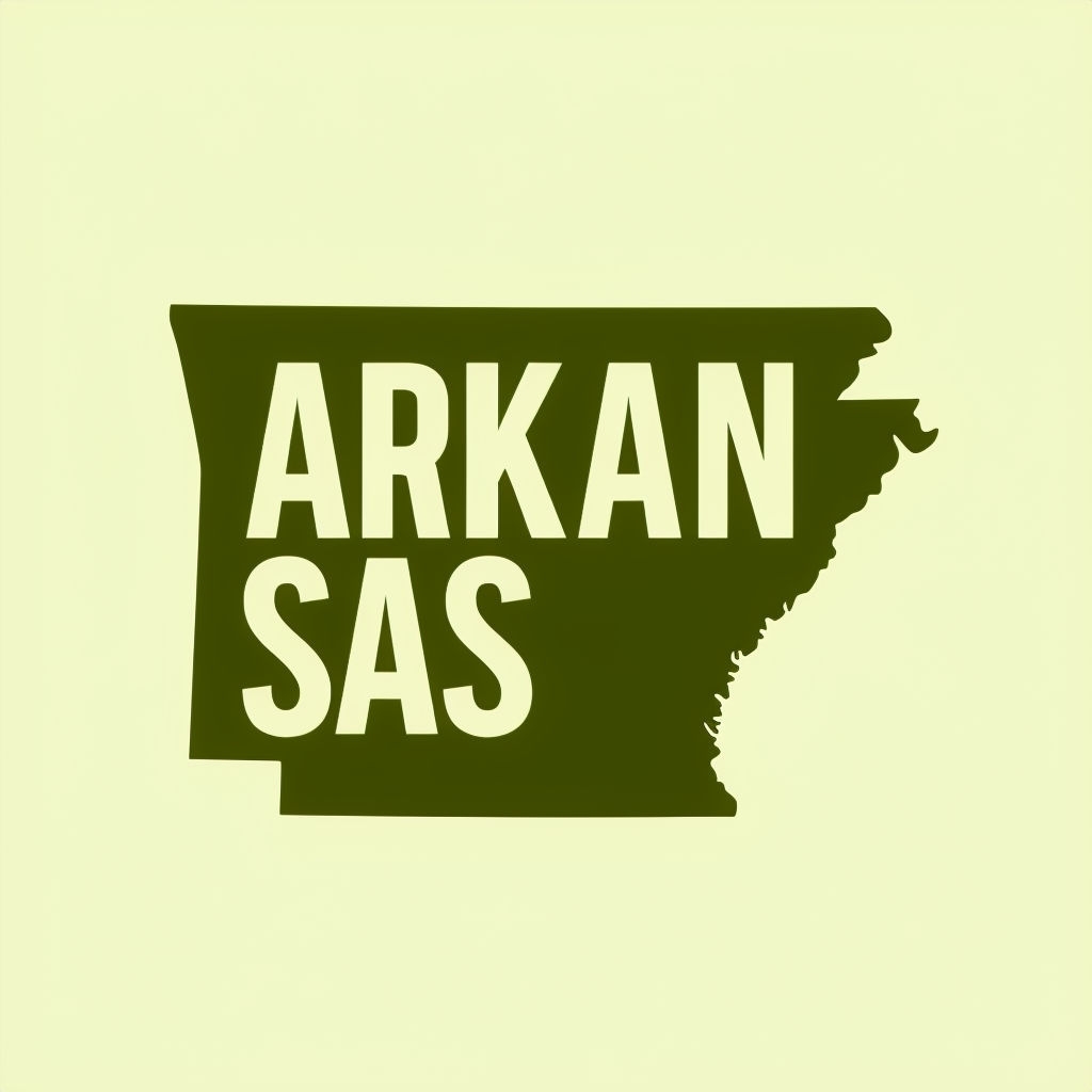Minimalist Olive Green Arkansas Silhouette Art Poster