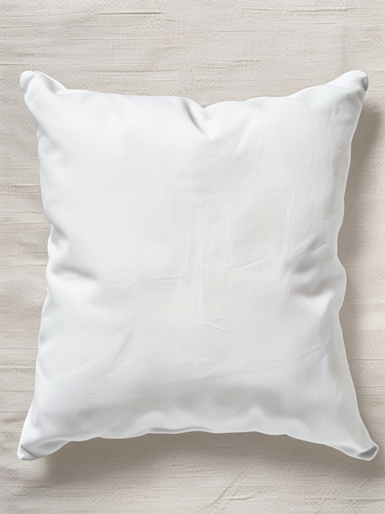 Minimalist White Cushion Close-Up on Beige Background Mockup