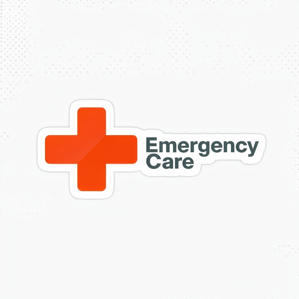 Elegant Red Emergency Care Medical Cross Sticker