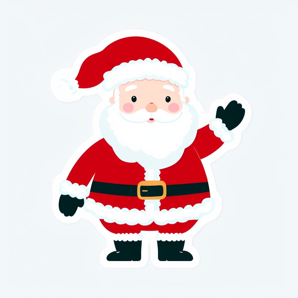 Cheerful Cartoon Santa Claus Illustration Sticker