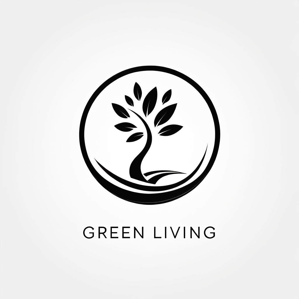 Elegant Minimalist Green Living Logo Design