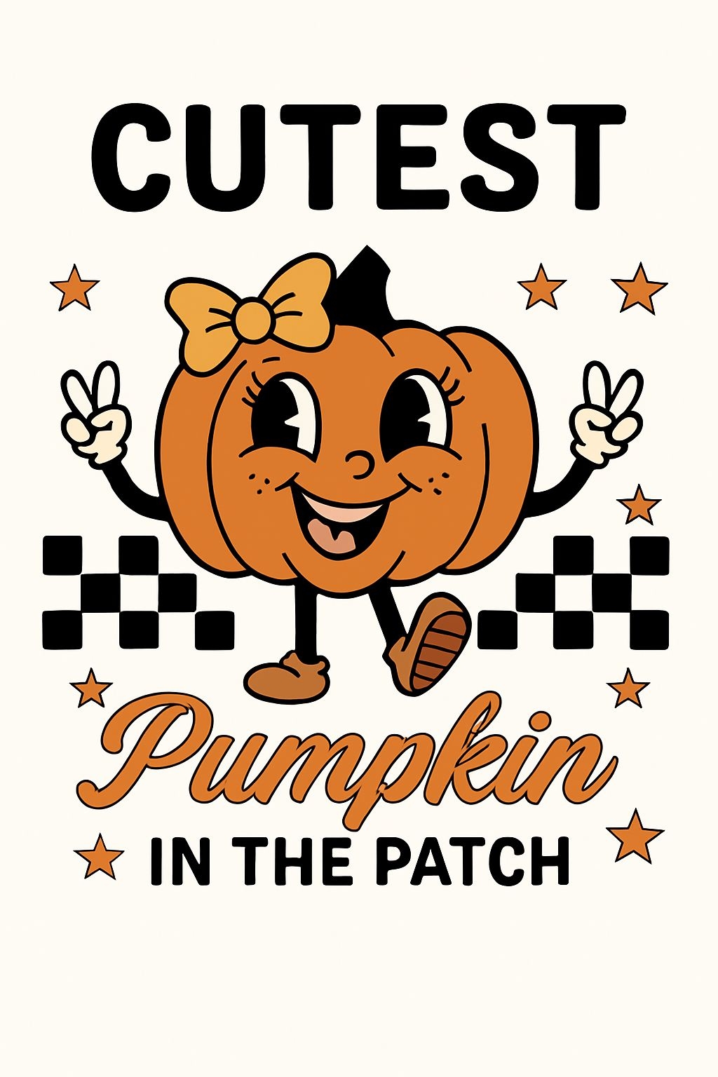 Cute Cartoon Pumpkin Character Design T-Shirt