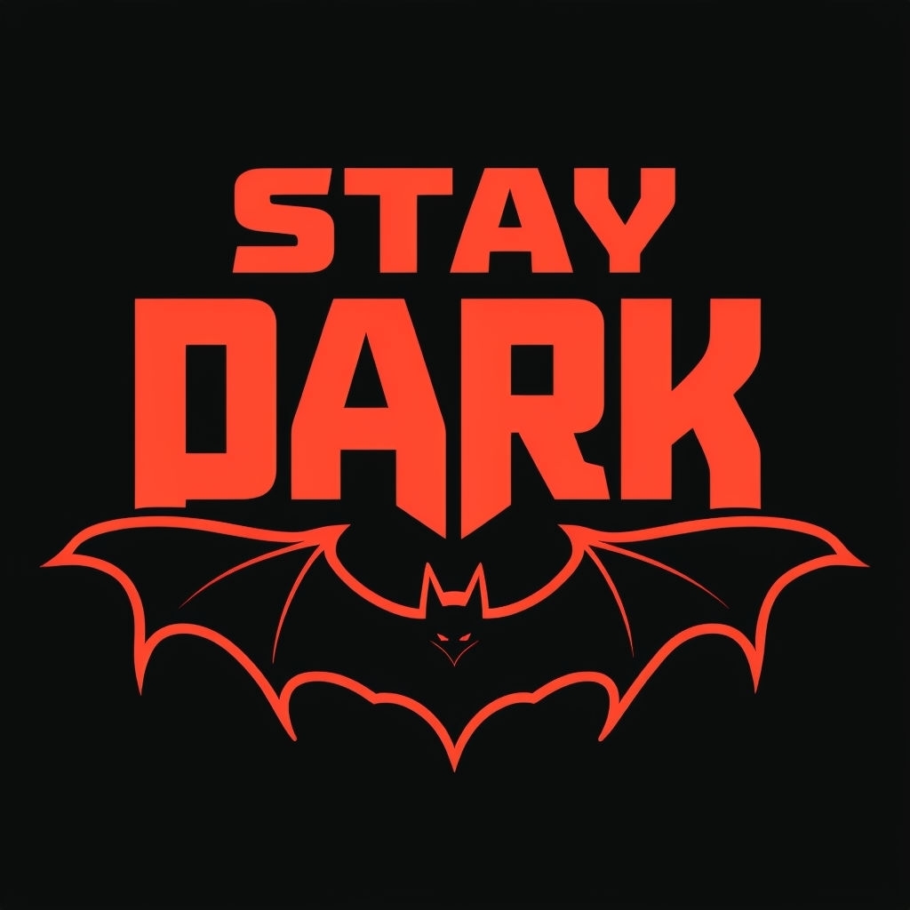 Bold Gothic Stay Dark Bat Graphic Design Hat