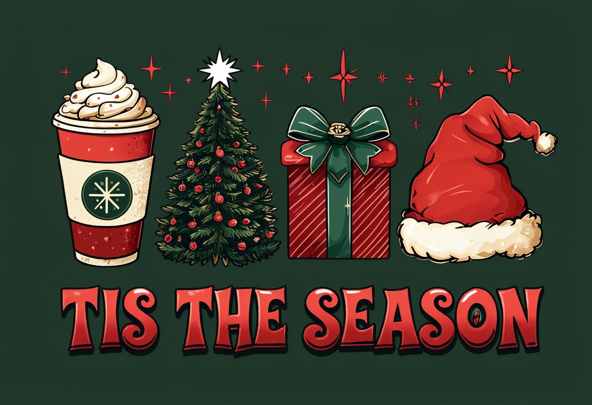 Festive Christmas Elements 'Tis the Season T-Shirt