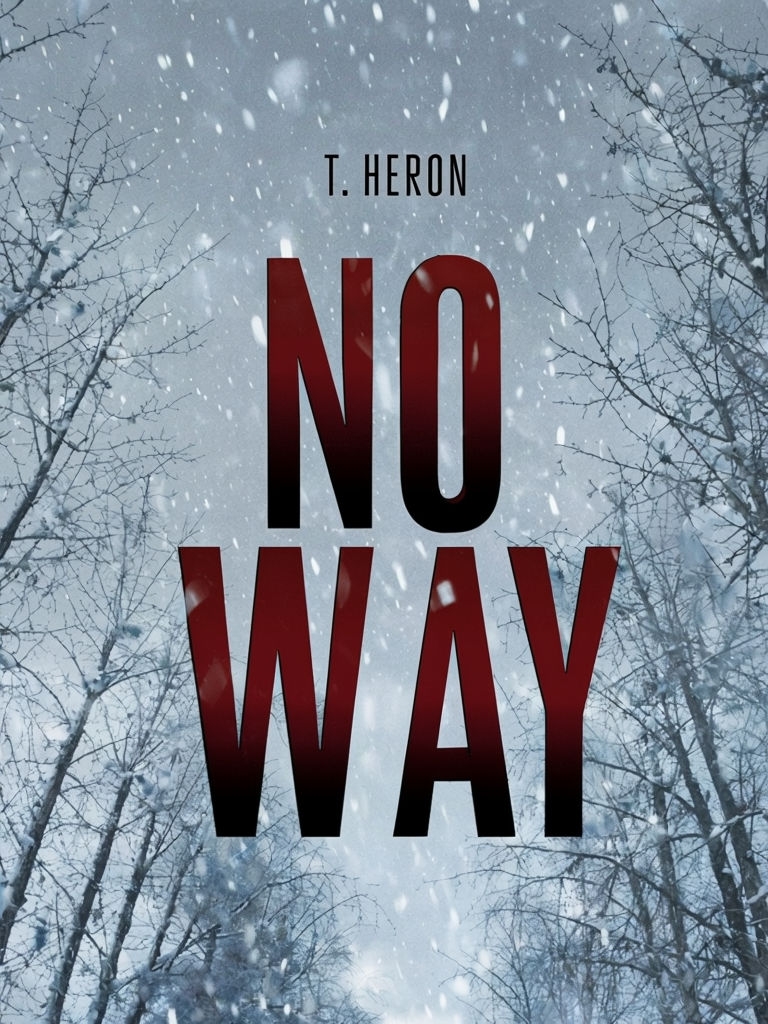 Chilling Thriller NO WAY Book Cover Design Featuring Winter Scene EBook Cover