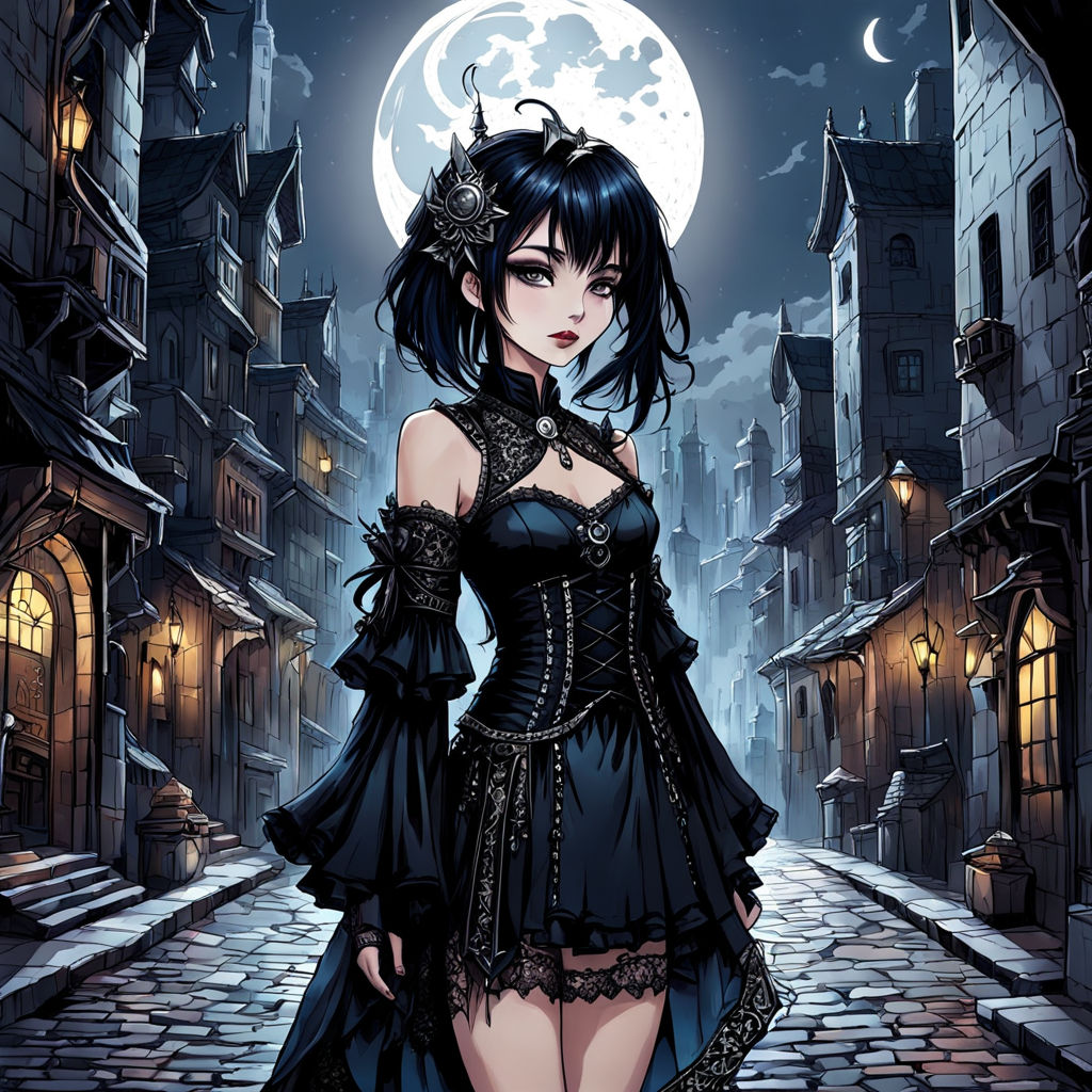 gothic maiden anime girl