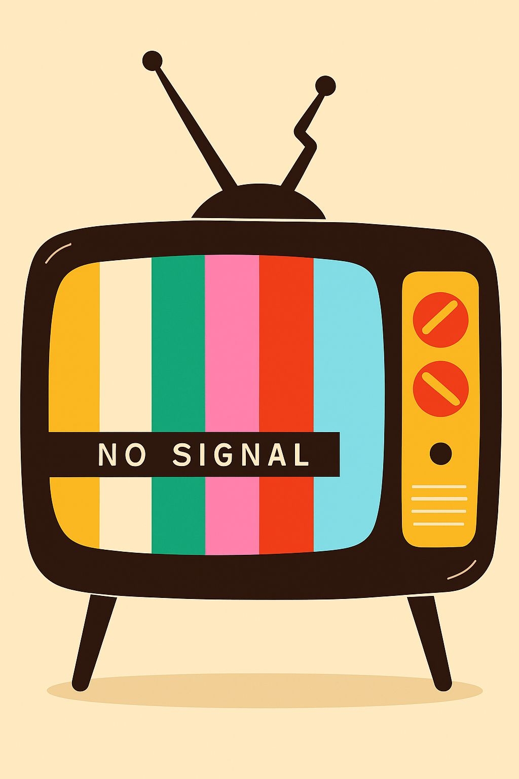 Vintage TV Test Pattern Nostalgia Illustration T-Shirt