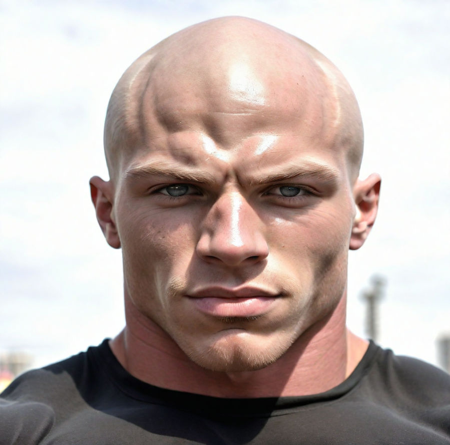 bald muscular man