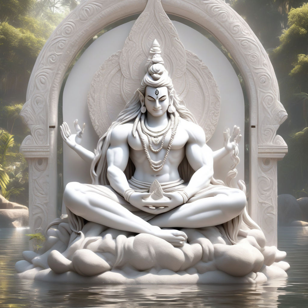 Muscular white sculpture of Lord Shiva seated in meditation ... by ADAM ...