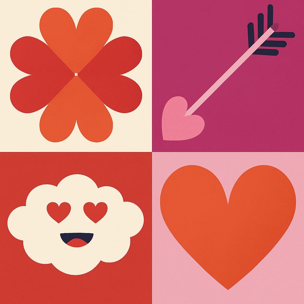 Colorful Minimalist Love-themed Quadrant Design Seamless Pattern