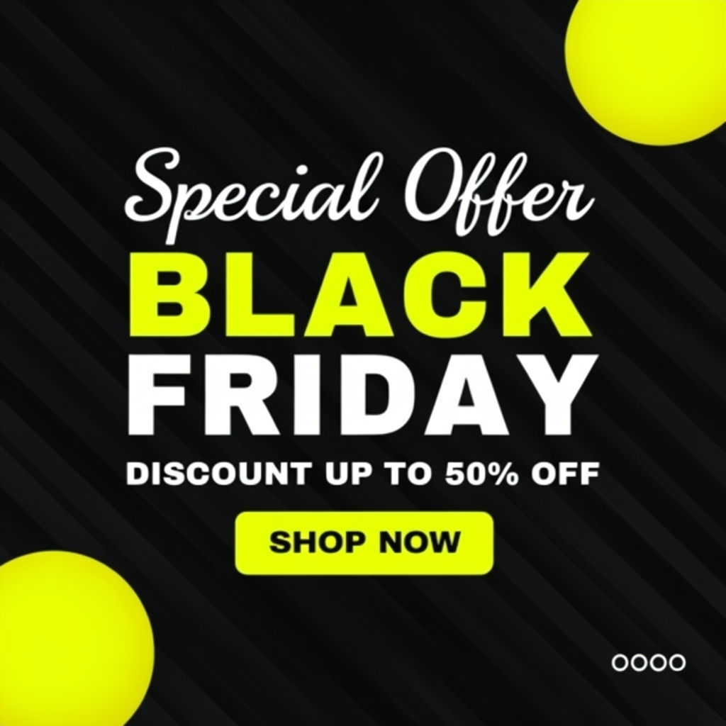 Modern Minimalist Black Friday Promotional Banner Design Social Media Post