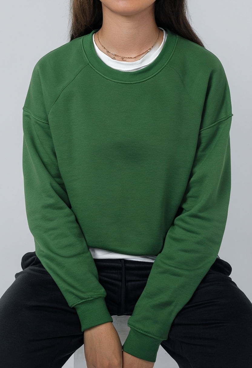 Casual Forest Green Gildan Sweatshirt Mockup - Playground