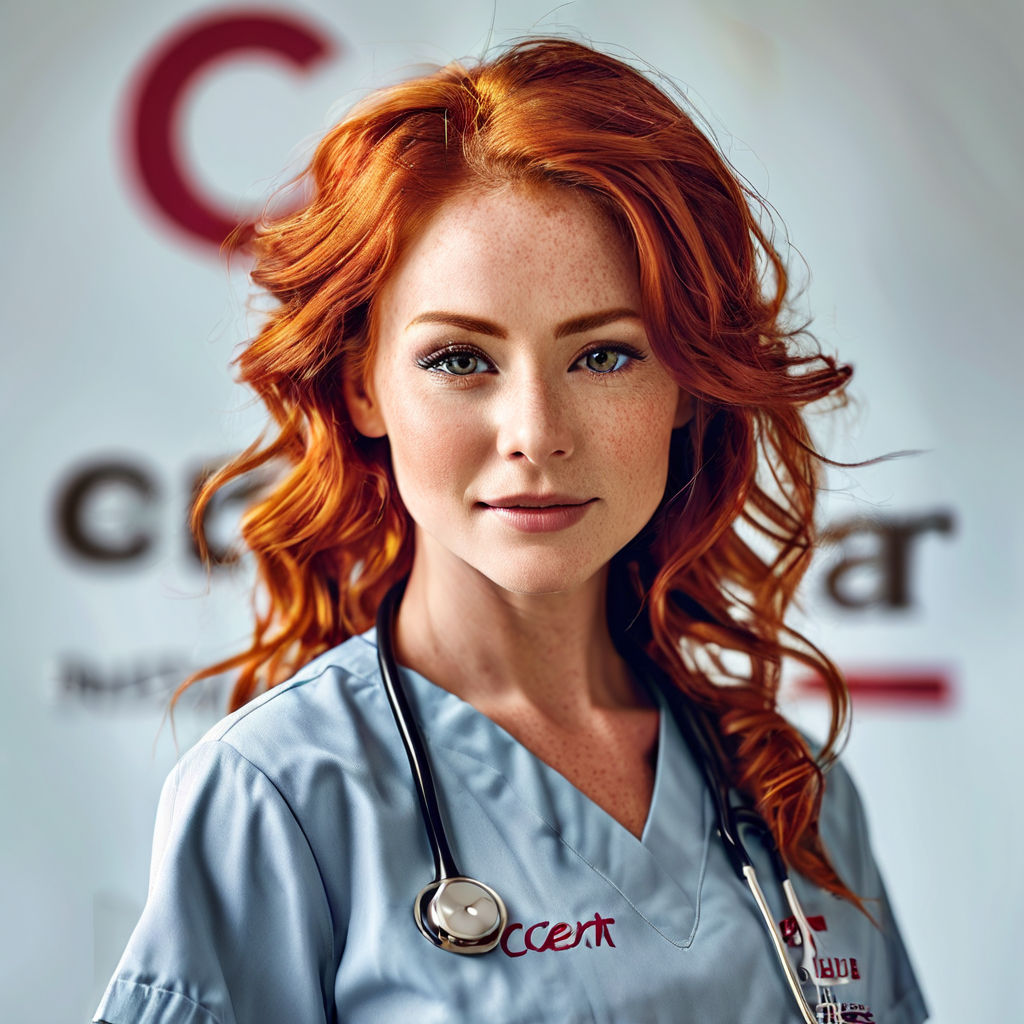 cyborg red hair nurse cybernertic