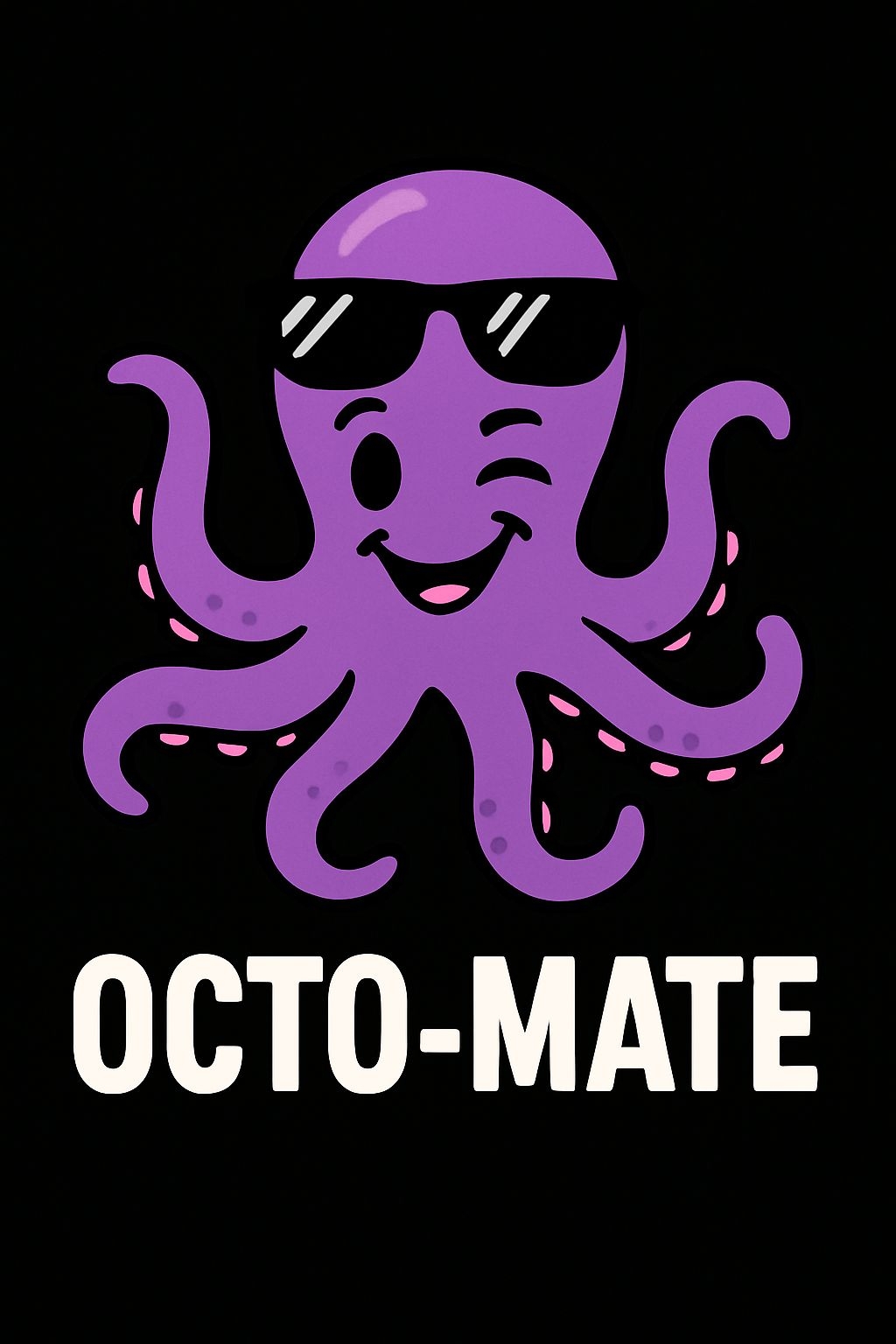 Cheerful Cartoon Octopus with Sunglasses T-Shirt