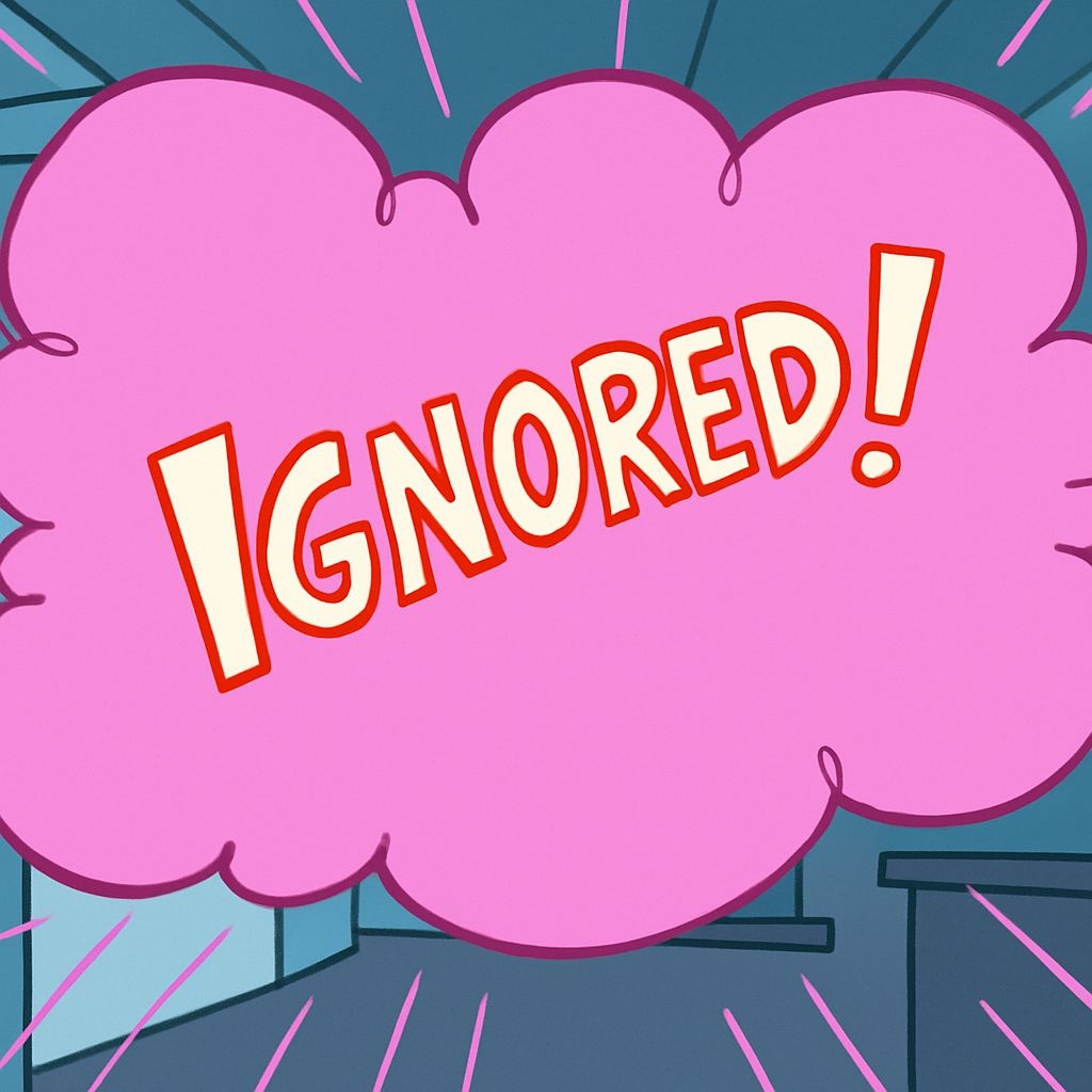 Bold Ignored Speech Bubble Cartoon Illustration Sticker